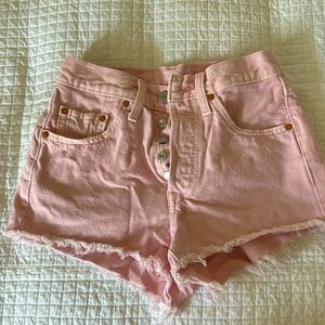 Levi’s Women’s Dusty Pink Cut off Denim Shorts size 24